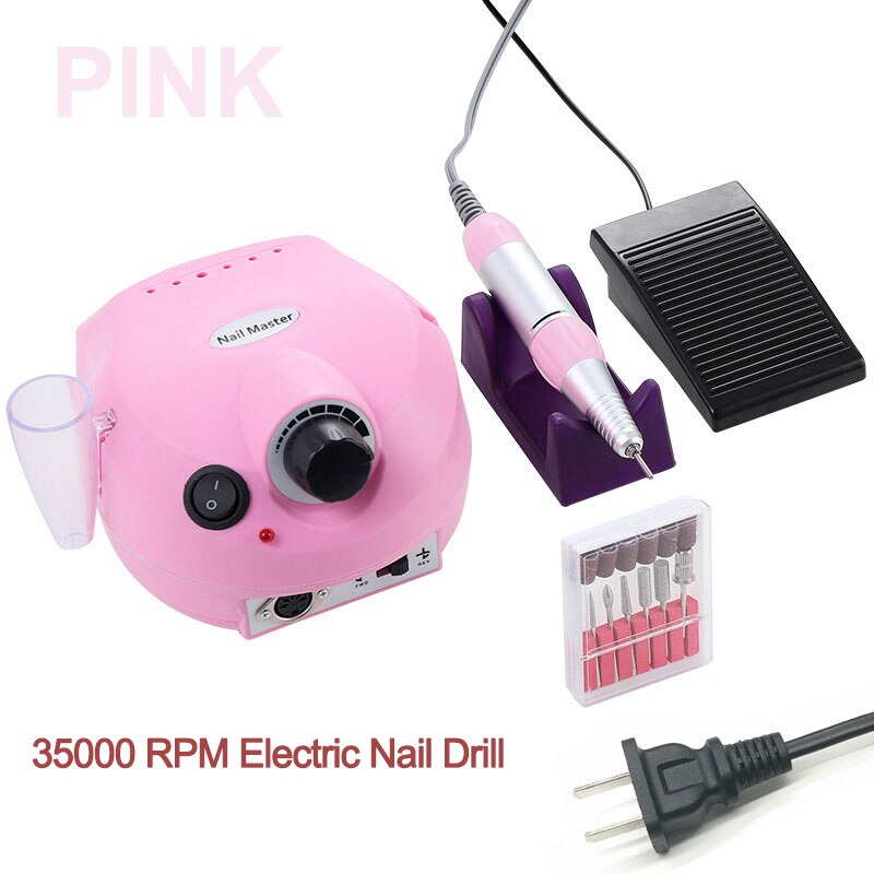 35000Rpm Electric Nail Boor Machine Manicure Boor Machine Pedicure Boor Sterke Nagel Boormachine Salon Nail Boor Machine: MJ120-Pink 35000RPM / EU