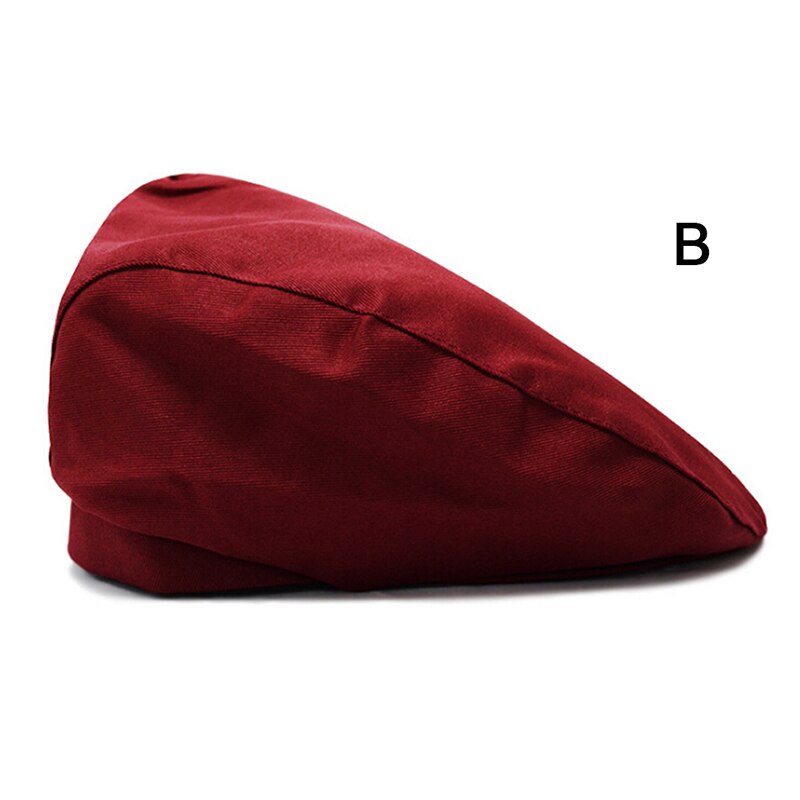 Boina de algodón para hombre, gorro plano para vendedor de periódicos, conductor, café, restaurante, camarero, cocina, accesorios de ropa de trabajo, sombrero informal de dibujos animados: B