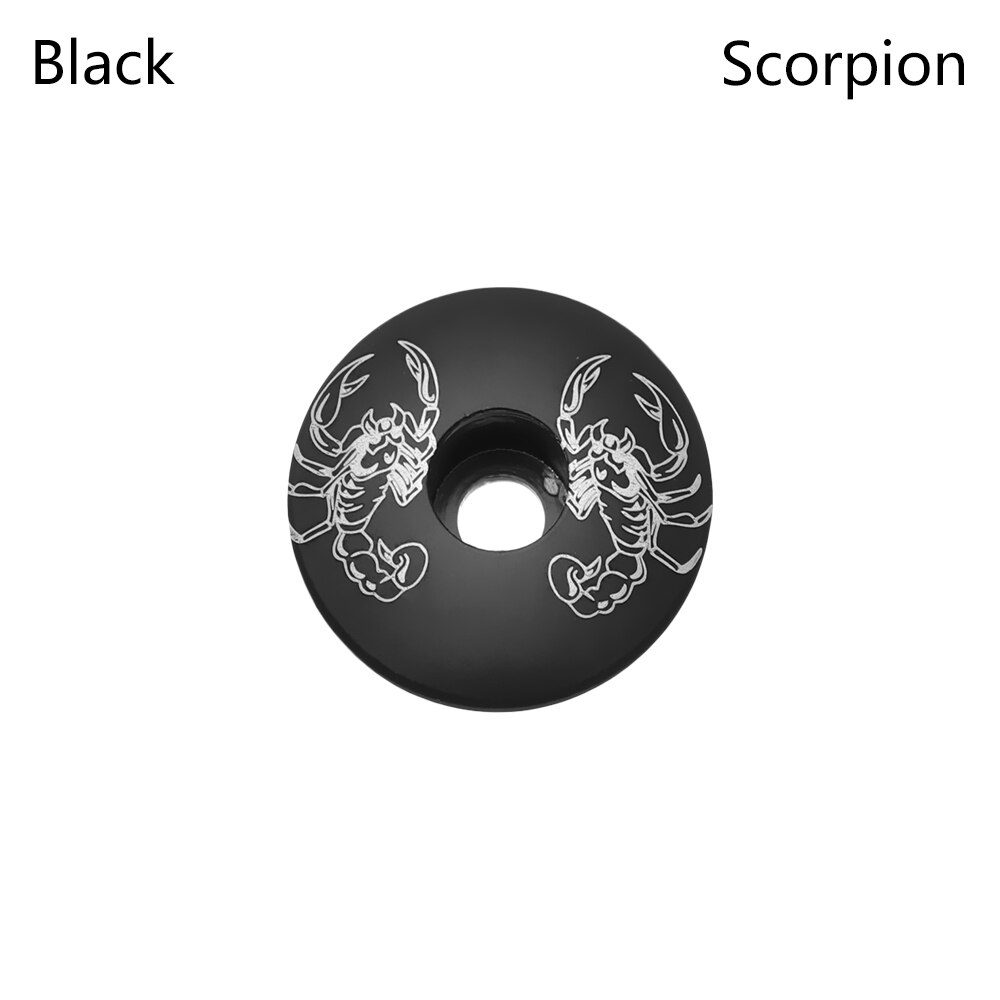 1 PC Bicycle Headset Cover Bowl Covers Ultra-ligh Headsets Top Cap Front Lid MTB Road Bike Fixed Gear Folding Track for Bicycle: Black-Scorpion