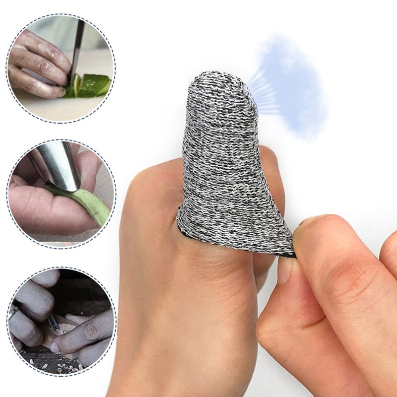 10 stk fingersenger tommelbeskytter anti-kuttet fingertupp fingerhylse fleksibel motstandsdyktig beskyttelse fingersenger for arbeid gjør det selv