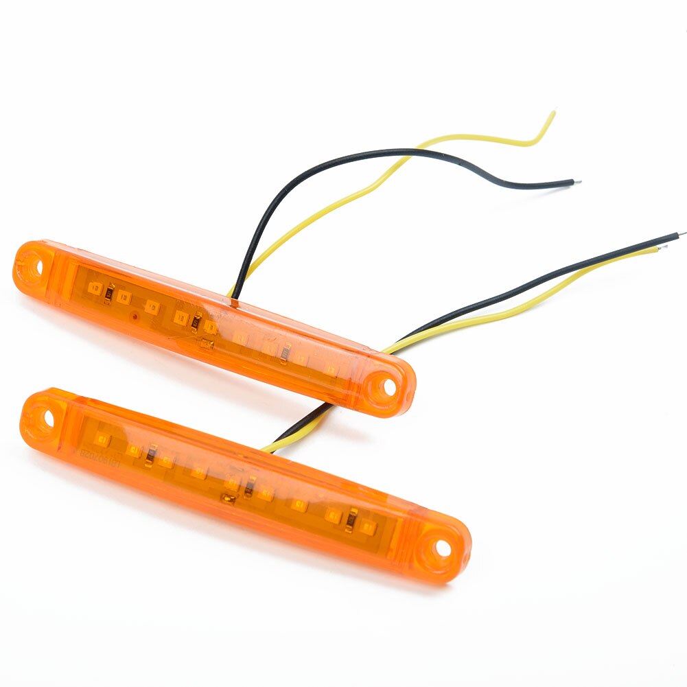 20 st 24v/12v bärnstensfärgade 9 ledde lastbilsbelysning ledde markeringsljus bilbuss lastbil sidmarkeringsindikator släp ljus bakre sidolampa
