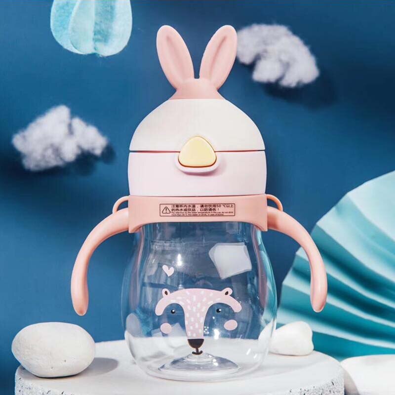 Botella de alimentación para bebés recién nacidos biberón de alimentación de 320ml 1 pieza de botella de leche de jugo de agua Tritan para bebé: Pink DX Rabbit