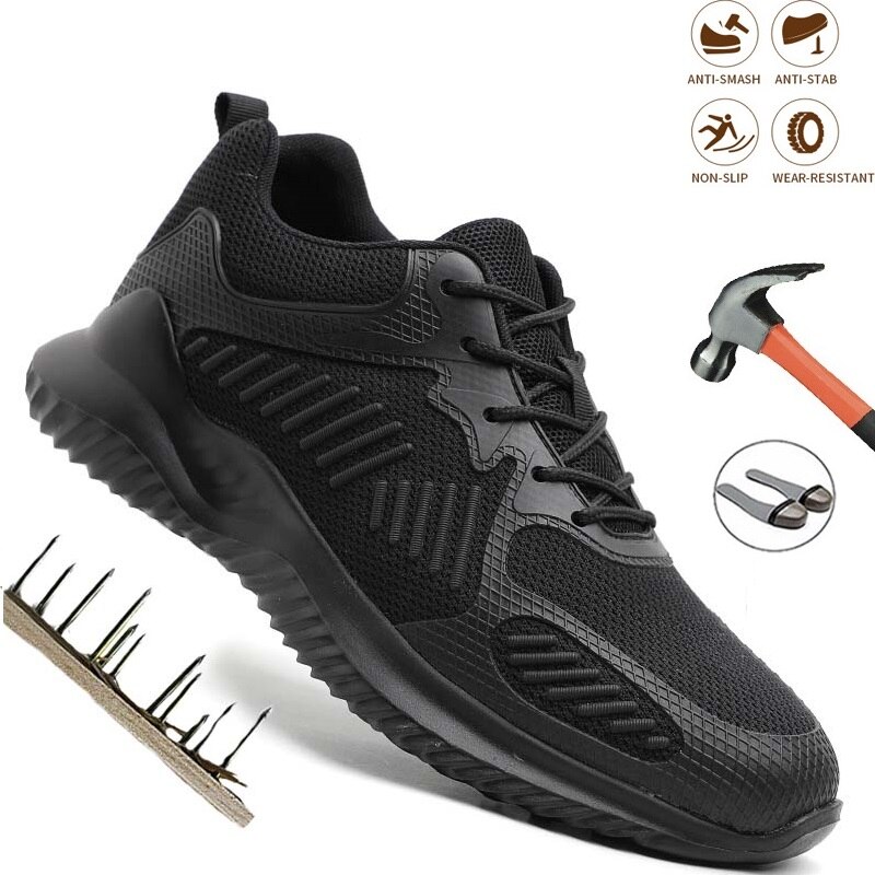 Unzerstörbare arbeitsschuhe mit stahlkappe, durchtrittsichere sneaker, industriesicherheitsschuhe, draussen-schutzstiefel