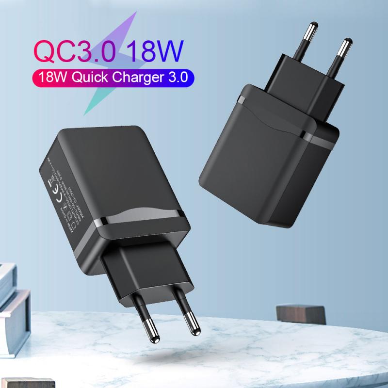 Qc 3.0 único porto carregador usb para samsung galaxy huawei sony xiaomi carga rápida carregador do telefone móvel plugue da ue