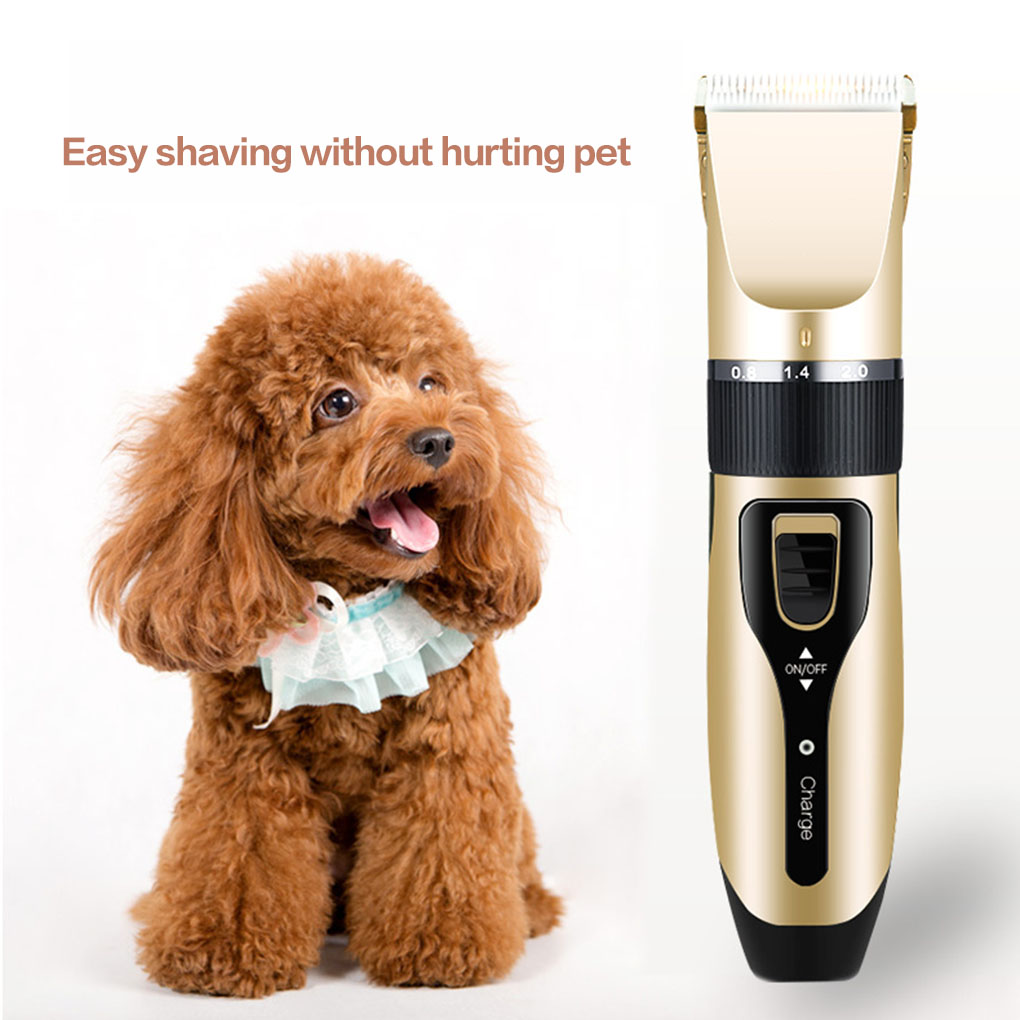 Oplaadbare tondeuse voor dierenhaar, trimset voor huisdieren, scheerapparaat met lage trillingen voor dieren