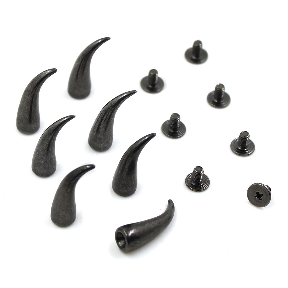 Clous et pointes métalliques 7x22MM, pour vêtements Punk, accessoires de vêtement, bricolage, 10 pièces, or argent noir Bronze
