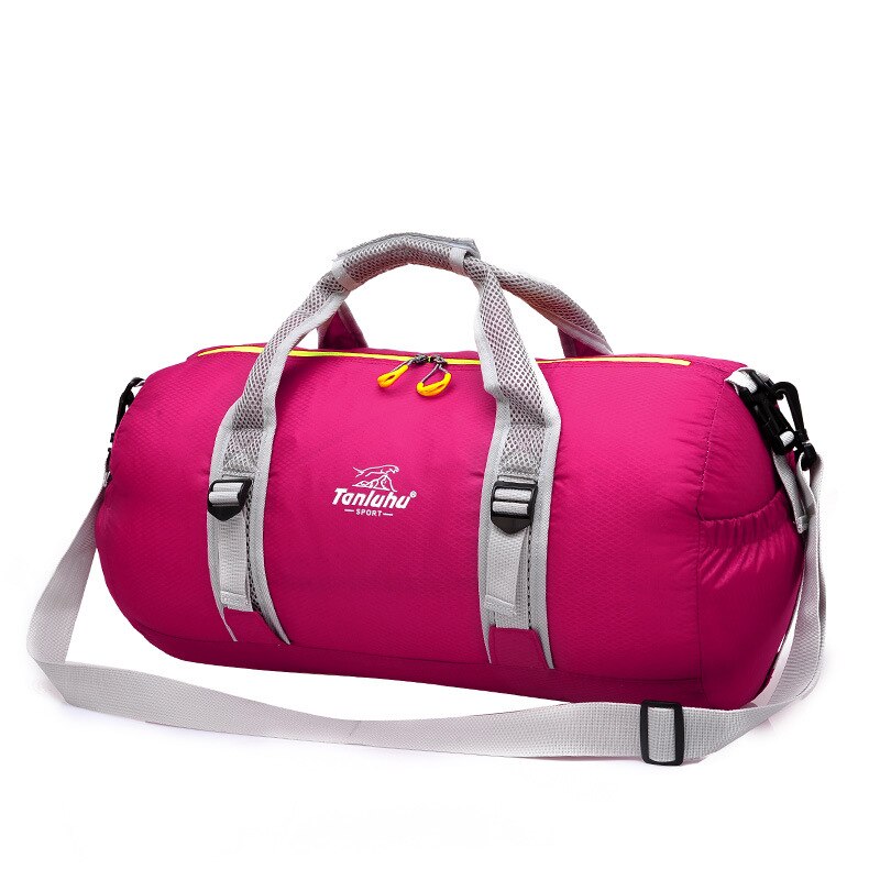 Udendørs foldning stor kapacitet rejse håndbagage taske multifunktionelle sports gym taske: Rosenrød