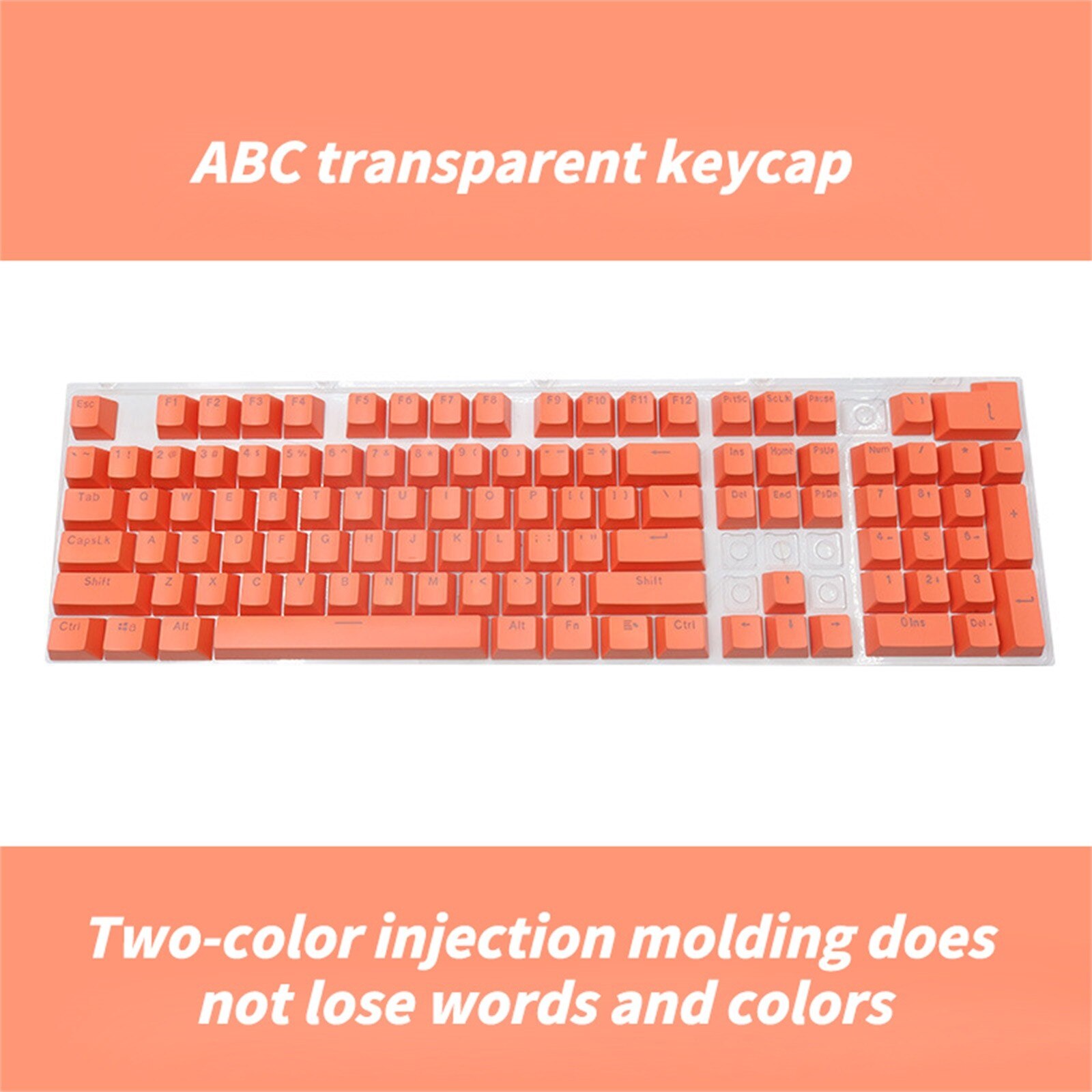 mechanical keyboard 104-key ABS keycap set backlit mechanical keyboard + send a set of keycaps: Orange 