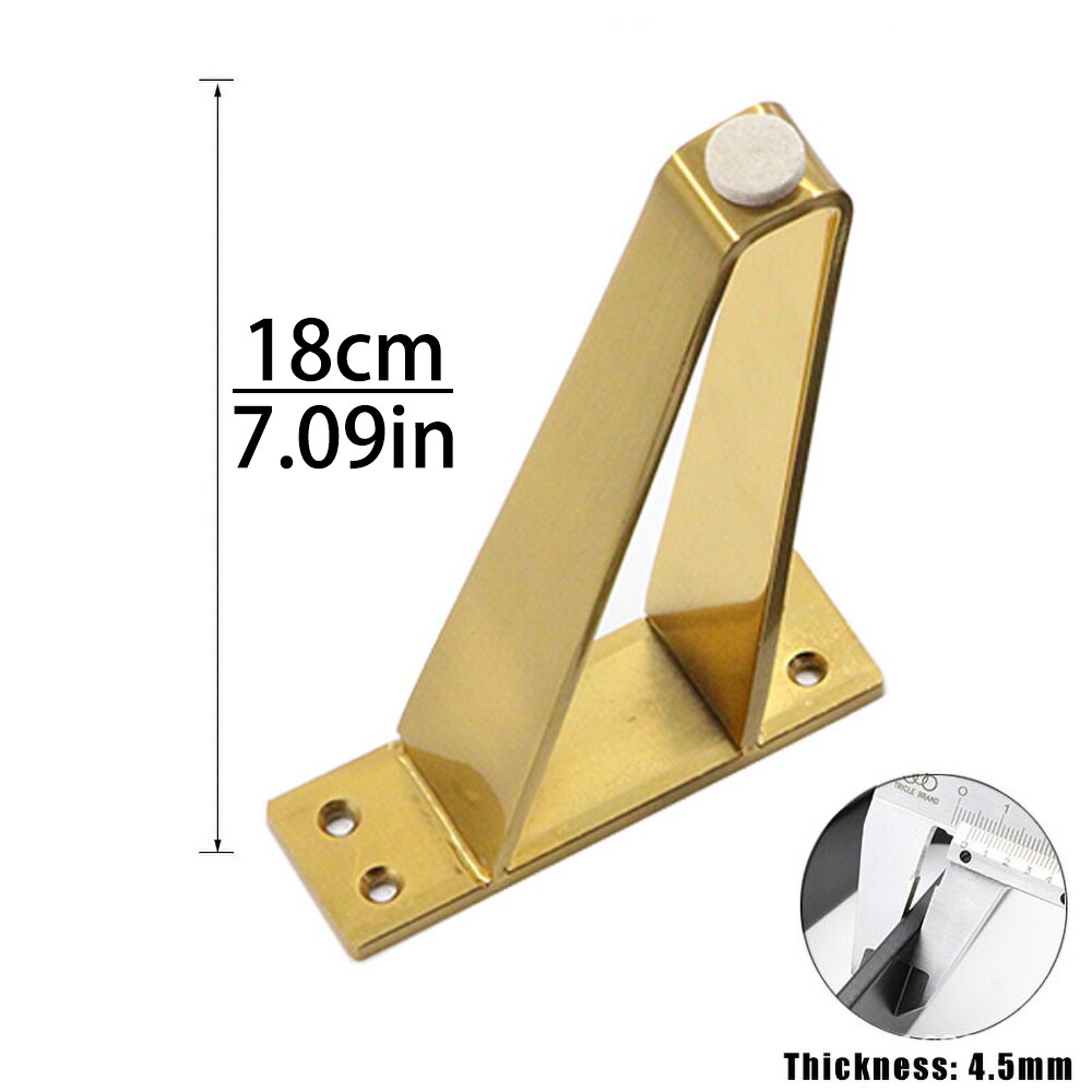 Onuobao 2PCS V Shaped Carbon Steel Furniture Legs Nordic Style Light Luxury Metal Bathroom Sofa Cabinet Table Bed Leg: Golden-18cm-2pcs