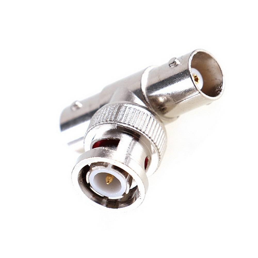 10 unids/lote conector Coaxial T 1 macho a 2 hembra conector BNC de 3 vías para cámara CCTV