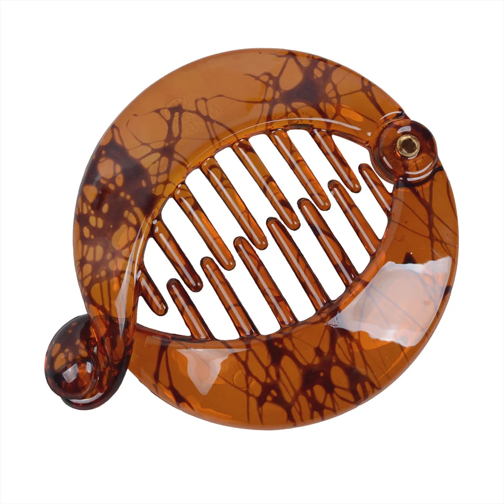 Pinzas para el pelo con forma de pez de tamaño pequeño, soporte para cola de caballo para mujeres y niñas, pinzas de plátano, cangrejos, accesorios para peinados en negro y marrón: Cobre