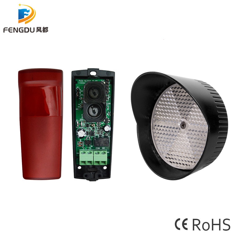 Wide Range Reflector Detector DC12V Infrared Gate Photocell Sensor With Cover Garage Gate Door Sensor Infrared Safety Detector