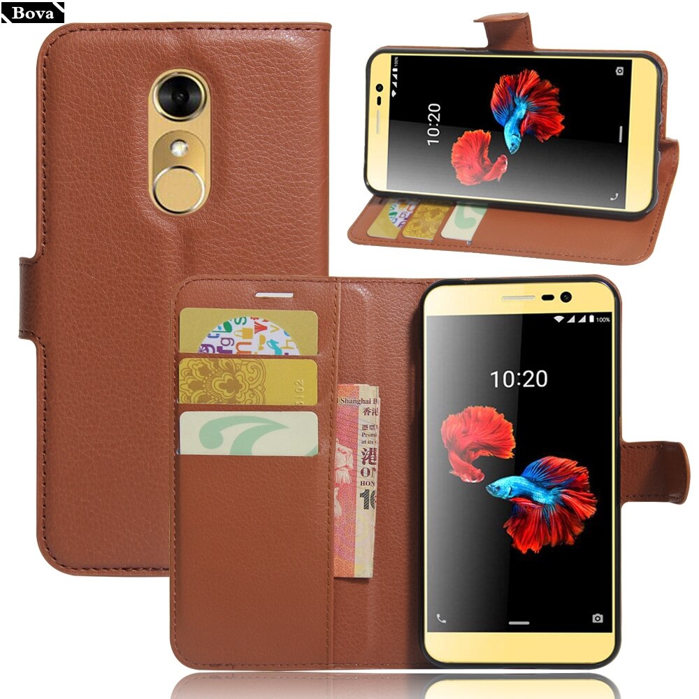 Pour ZTE Blade A910 étui portefeuille en cuir synthétique ZTE A910 porte-carte étui de téléphone pour ZTE Blade A910 étui de protection étui étui: Brown JFC