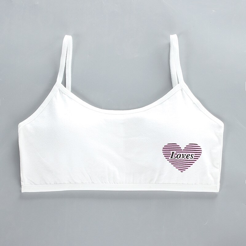 Soutien-gorge en coton pour filles de 14 ans, sous-vêtements pour enfants et adolescents, haut de Sport d&#39;entraînement, bon marché, , 10 pièces: D  white