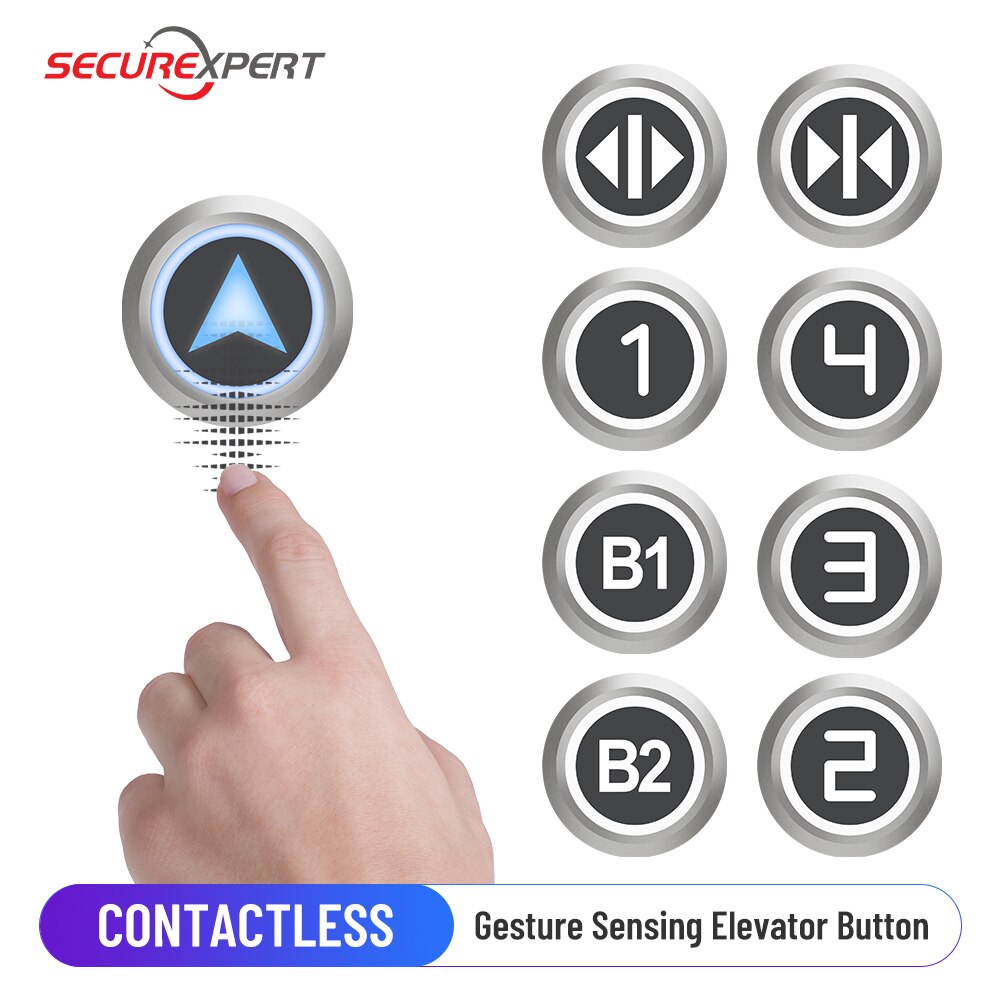 Touchless Sensor Elevator Round Push Button IP68 Waterproof Control Buttons Stainless Steel Doorbell Switch Sensor Door Button