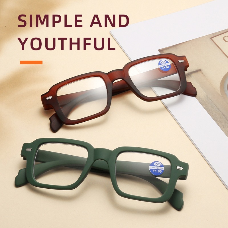 Gafas de lectura a la para mujer, gafas cuadradas de plástico para ordenador, antiluz azul, para presbicia y hipermetropía + 1,0 + 1,5 + 2,0