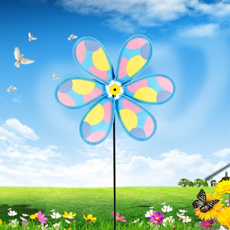 4pcs Colorful 6 Blade Wind Spinners Lawn Pinwheels Windmill Party Pinwheel Toys N7MD