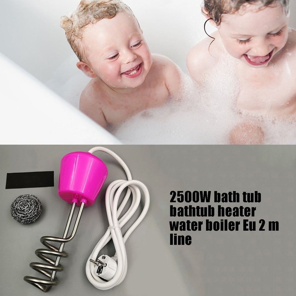 2500W Stainless Steel Electric Portable Immersion Heater Boiler Water Heating Element For Bathroom Home Water Heater