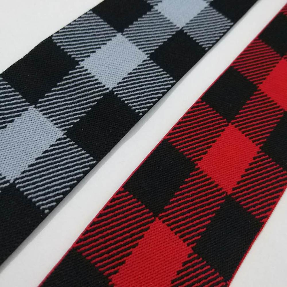 1 yard Elastische Singels 4 cm Breedte Zwart Wit Rood Naaien Singels Twill rooster Polyester Spandex Singels