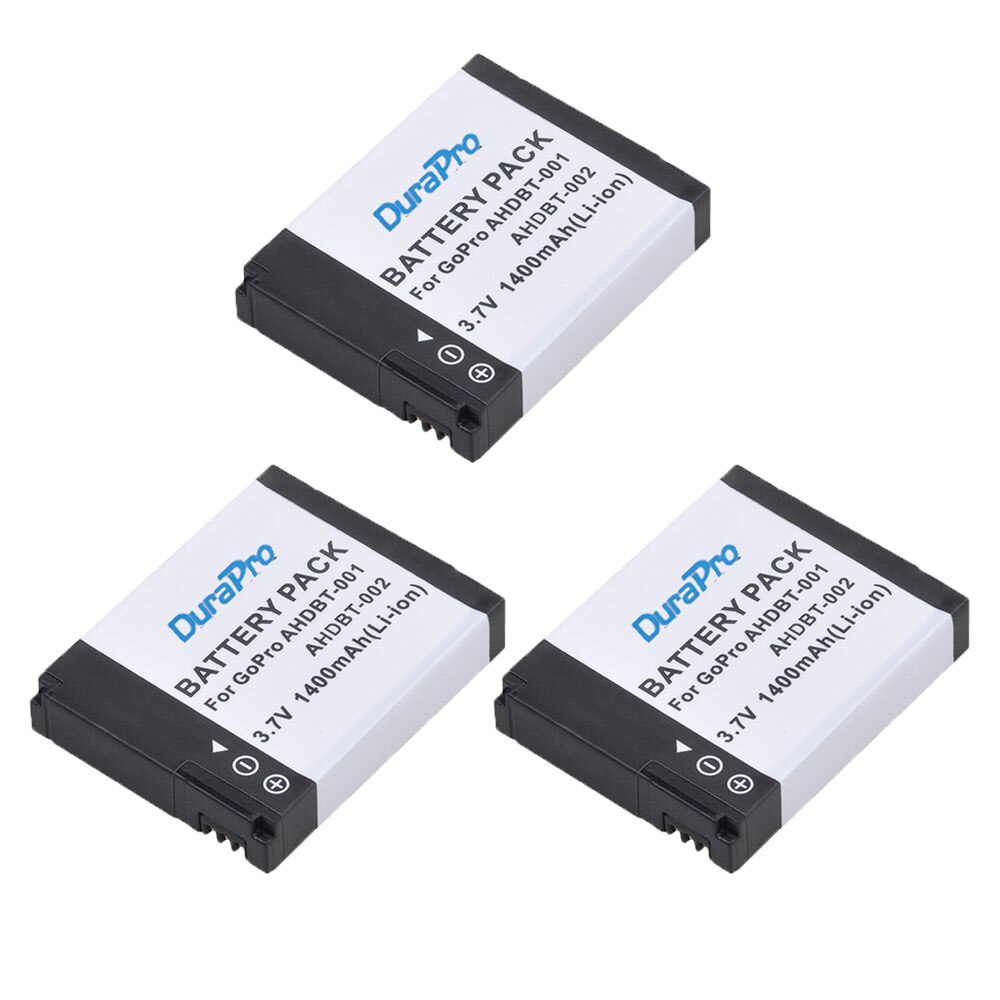Batterie Li-ion pour GoPro HD Hero 1/2/Hero1/Hero2, 1400mAH, AHDBT-001, AHDBT-002, AHDBT 001 002, pour sports motorisés, Surf en plein air, 960: 3 Battery