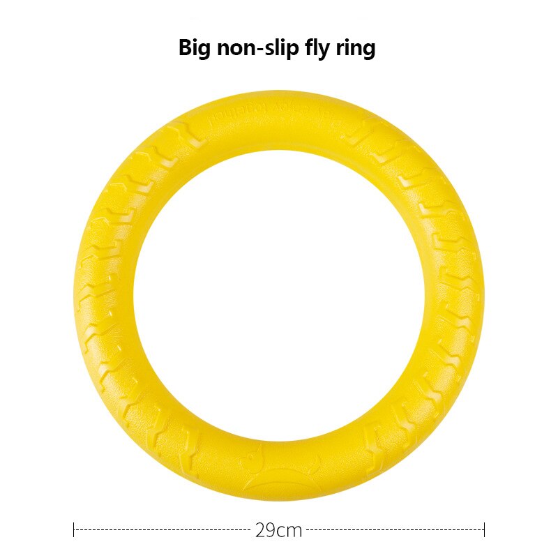 Yellow Pet Toy Dog Training Floating Toys Pet Ball Bite Pull Ring Flying Discs Foam Bite Resistant Dog Interactive Toys: L non-slip fly ring
