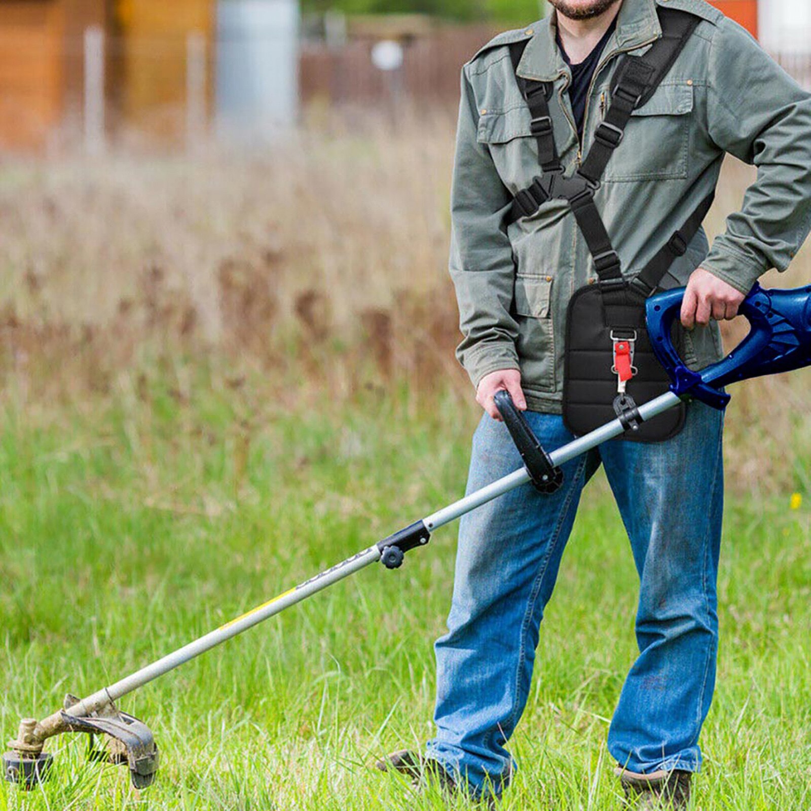 Trimmer Schouderriem Nylon Verstelbare Zwart-Side Opknoping Universele Maaier Cropper Riem Voor Grastrimmer Tuin Borstel Cutte