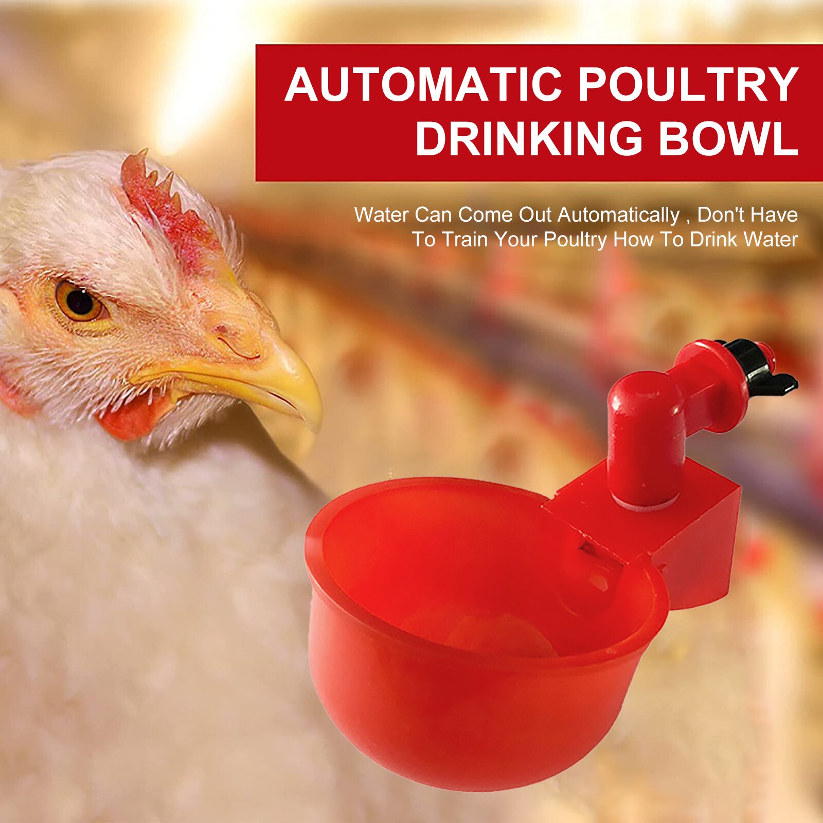 10pc Automatic Chicken Water Cup Waterer Bowl Kit Farm Coop Poultry Waterer Drinking Water Feeder Chicks Duck Goose Turkey Quail