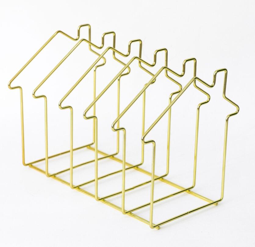 1 pcs Gold/Rose Gold H Shape Electroplated Bookend Desk Organizer Desktop Office Home Bookends Book Holder Black Book Stand: Gold