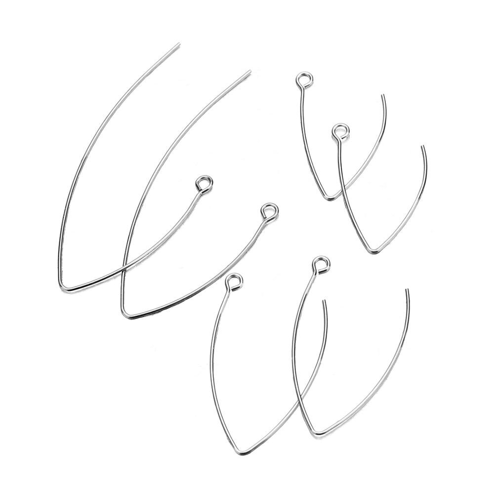 50 unidades/lotes de aço inoxidável francês v-shaped brinco ganchos descobertas orelha gancho configurações de fio base para fazer jóias diy