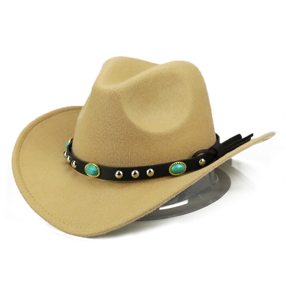 remache enrolladas de ala ancha vaquera vaquero del oeste Sombrero Jazz tapa caballo Sombrero de Cowboy del oeste de clásico Sombrero