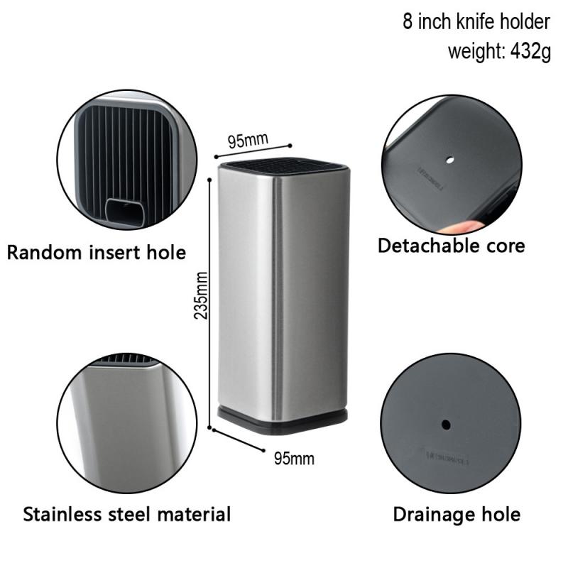 Kinfe Halter 8 "Edelstahl Messer Storage Box Halter Küche Utensil Rack Block Organizer Küche Messer Blöcke Zubehör