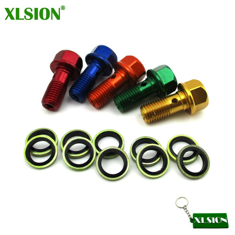 XLSION Banjo Bolt M10x1.25 For Pit Dirt Bike ATV Quad Moped Scooter Go Kart Motorcycle Brake Oil Cooler