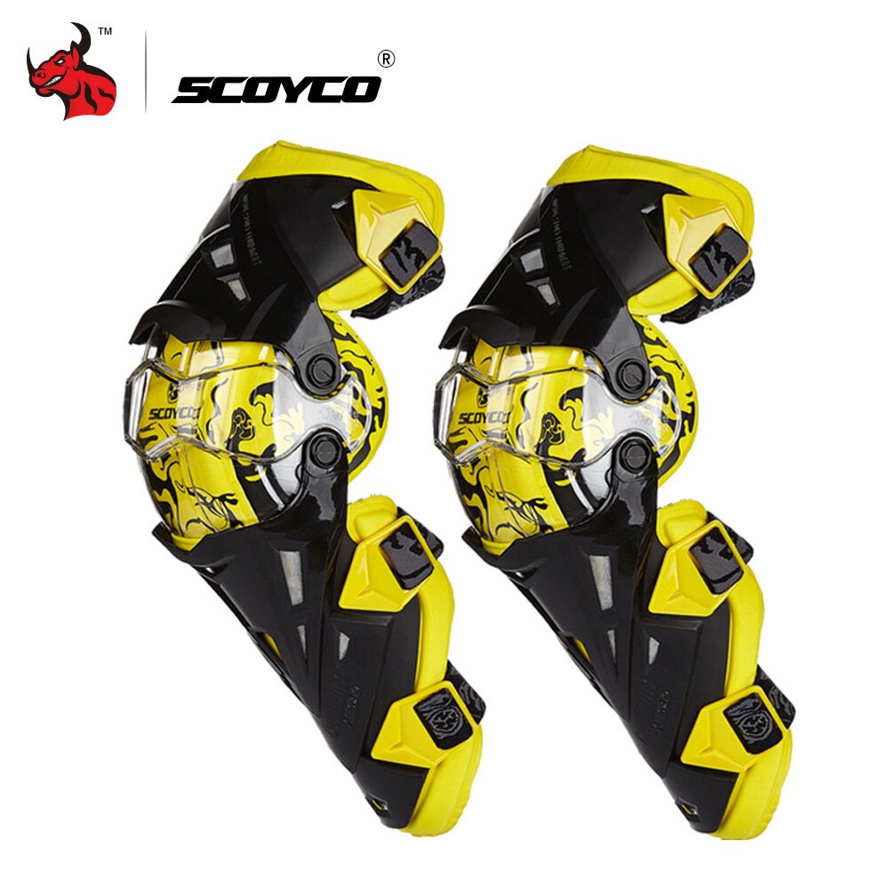 Moto Ginocchiere Ce Motocross Ginocchio Guardie Di Protezione Del Motociclo Di Protezione Del Ginocchio Corse Guardie: yellow