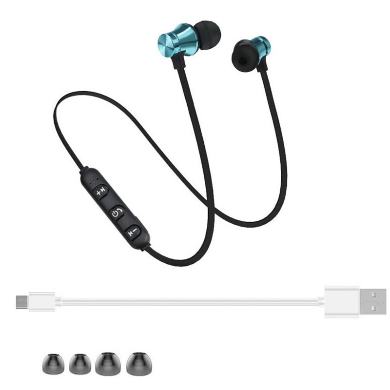 Bluetooth oordopjes sport nekband magnetische draadloze oordopjes stereo oordopjes muziek metalen koptelefoon met microfoon voor alle telefoons