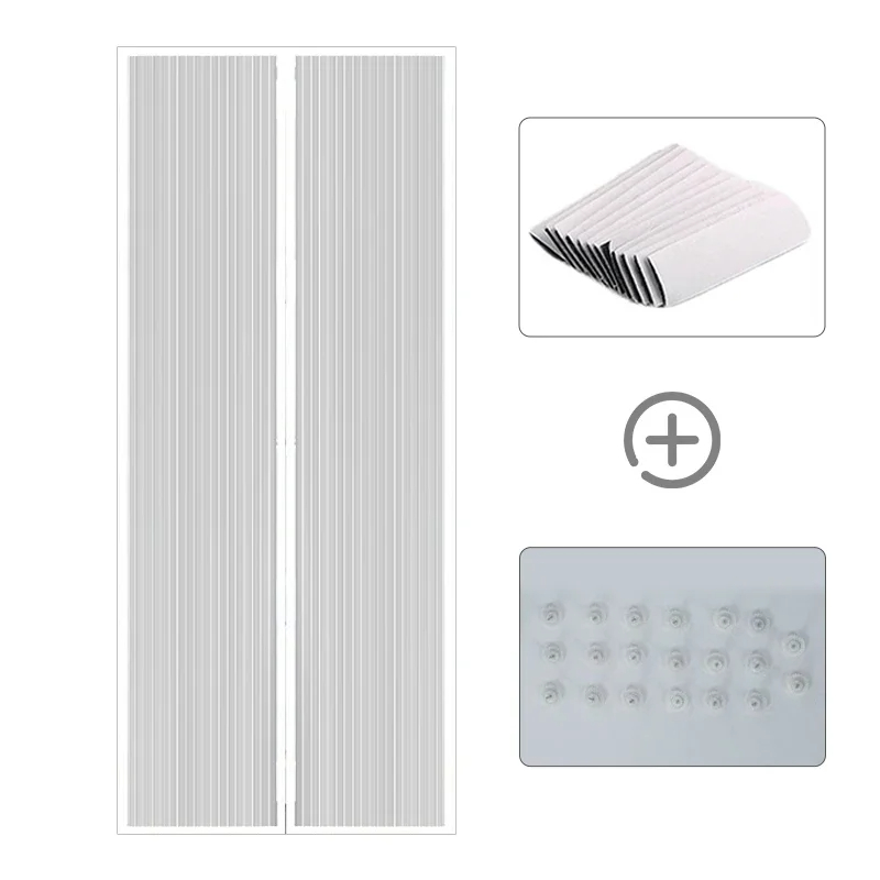 Klamboe Gordijnmagneten Deurgaas Insect Sandfly Netting met magneten op de deur Mesh Screen Automatisch sluitende deurscherm: 7*2.6 / Ivoor