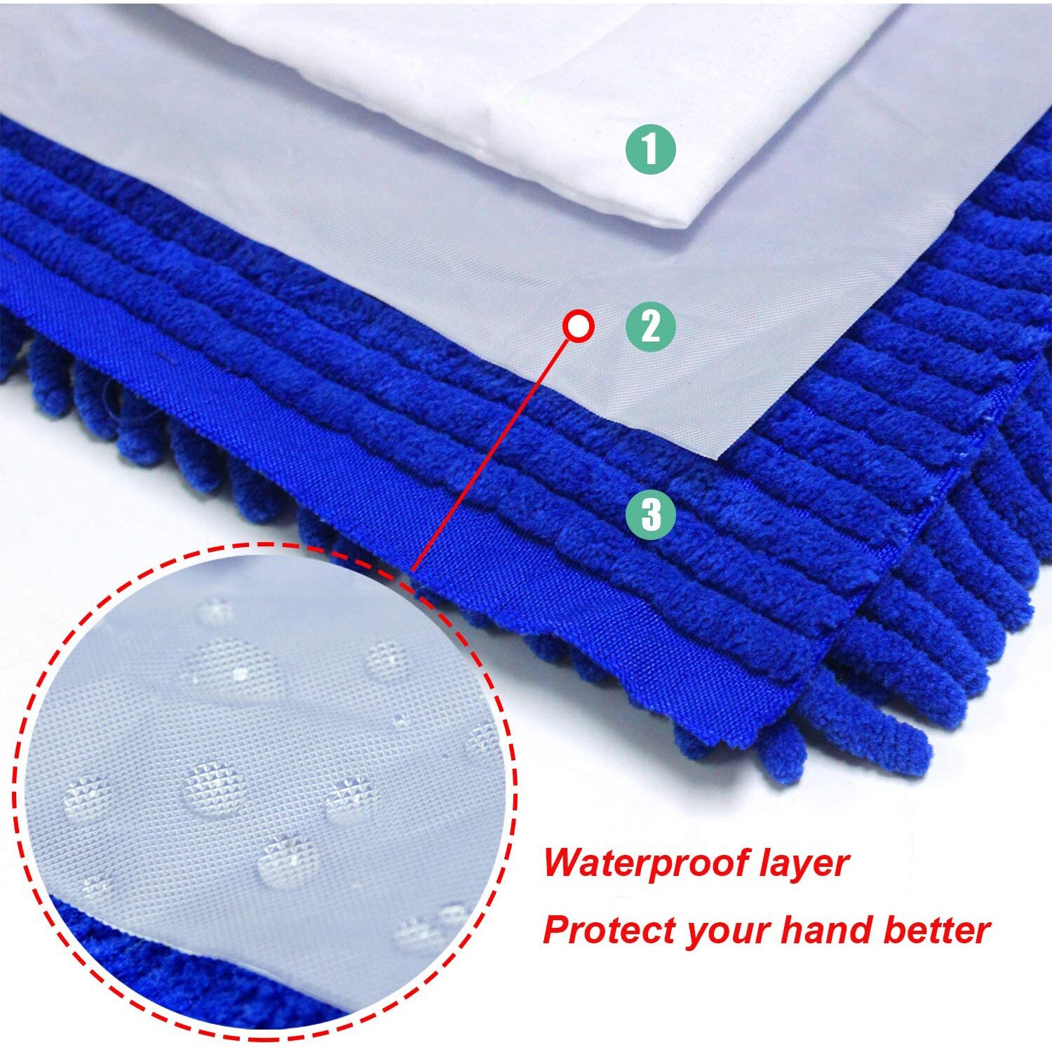 Jiamen – gants de nettoyage en microfibre, lavable, pour lavage de voiture, 1 pièce