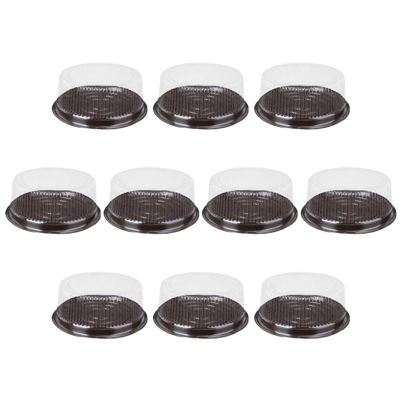 10pcs 10.5 Inch Transparent Cake Box Plastic Cake Boxes And Packaging Transparent Clear Cupcake Muffin Dome Holder Cases Wedding: Default Title