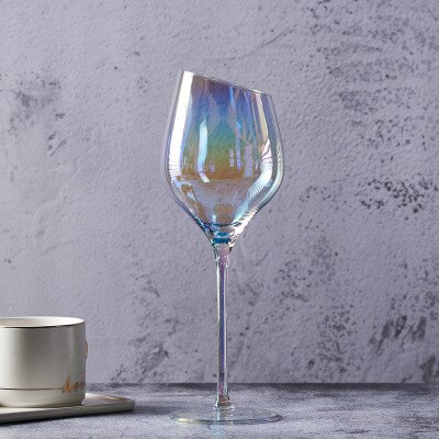 Copas de vino de colores arcoíris, copas chapadas en iones, de , una variedad de estilos, Copas de champán de cristal de colores: H 500ml