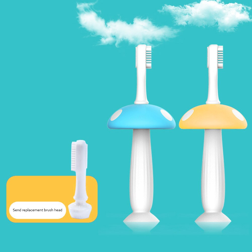 Cepillo de dientes de silicona de grado alimenticio para bebé, antigolondrina para chico s, cepillos dentales de entrenamiento, forma de seta bonita, cuidado Dental para chico #30