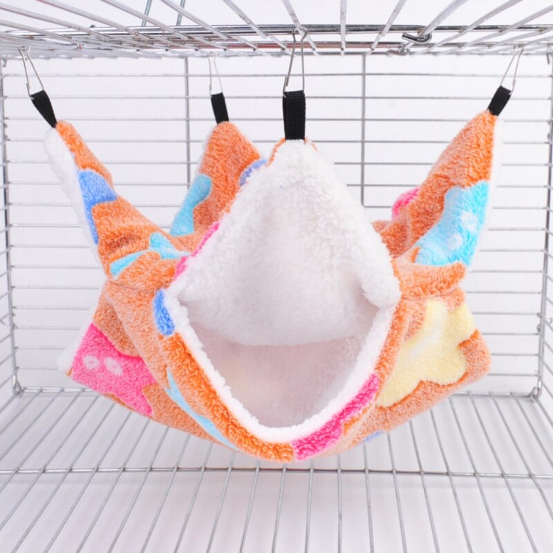 Double-layer Warm Hamster Hammock Rat Hanging Beds House Small Animal Cage Squirrel Guinea Pig Plush Cotton Nests