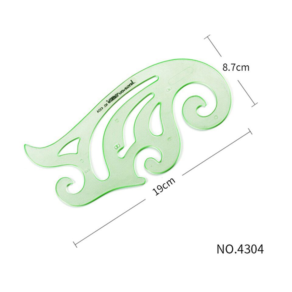 Curve Template Ruler 15-34cm Plastic Drawing Tool Students Measuring Drawing Drafting School Office Stationery Ruler: 1pcs--4304-19cm