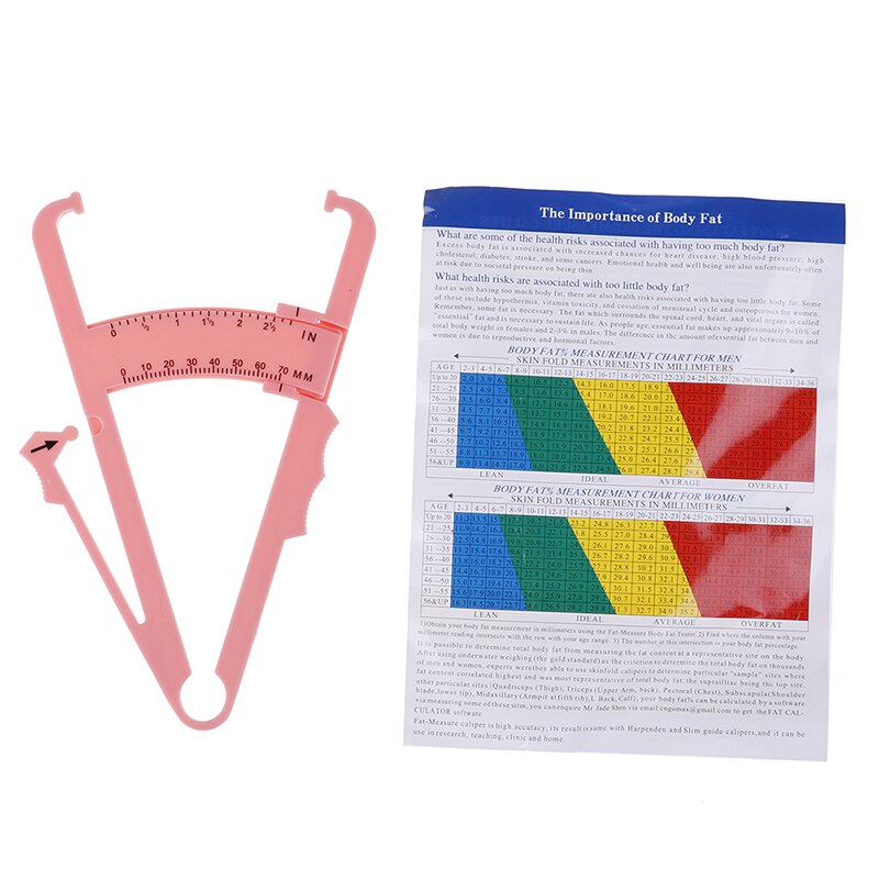 1PC graisse corporelle étrier graisse corporelle testeur Skinfold mesure ruban avec tableau de mesure équipement de Fitness en plein air