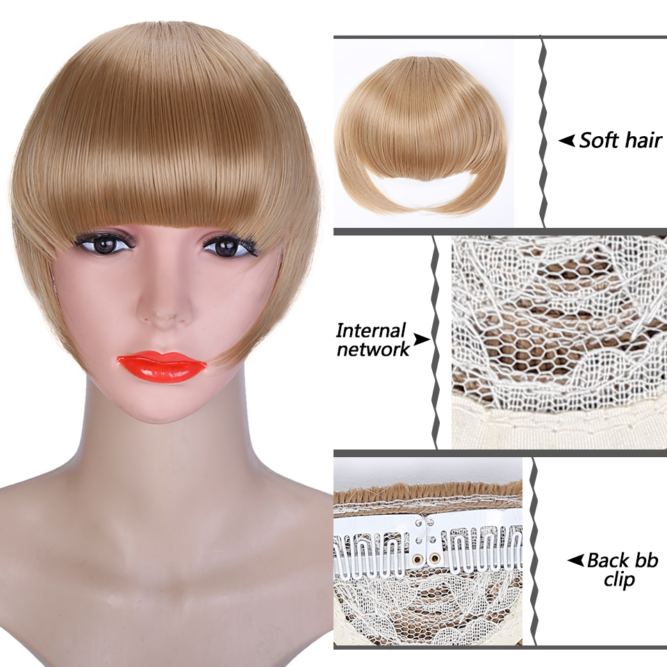 Aosi paryk pandehår clip in hair extensions front pæn pande pandehår i ét stykke lige hår med højtemperatur syntetisk fiber hår