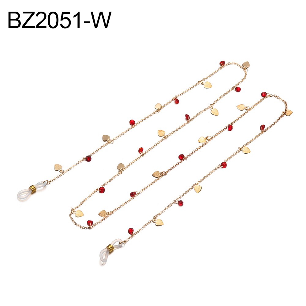 1Pcs Brillen Strap Leesbril Opknoping Ketting Zonnebril Bril Holder Neck Cord Bril Anti Slip Metalen Ketting: BZ2051-W