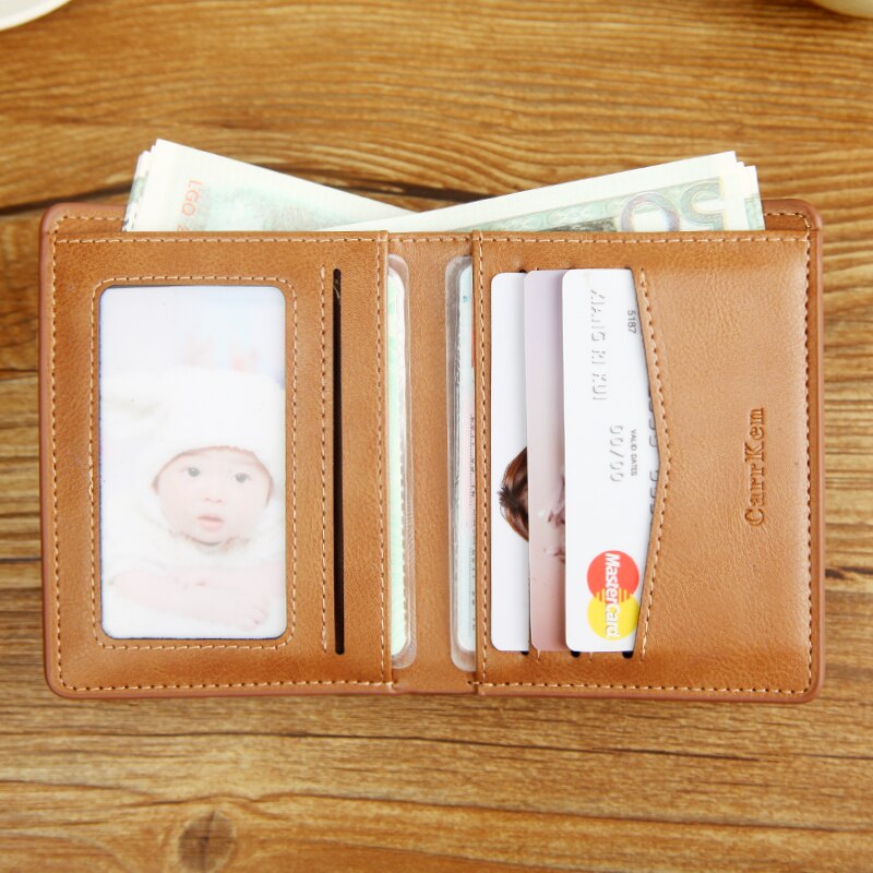 HENGSHENG PU Leather Men Wallet with Card Holder Man Luxury Short Wallet Purse Wallets Casual Standard Wallets