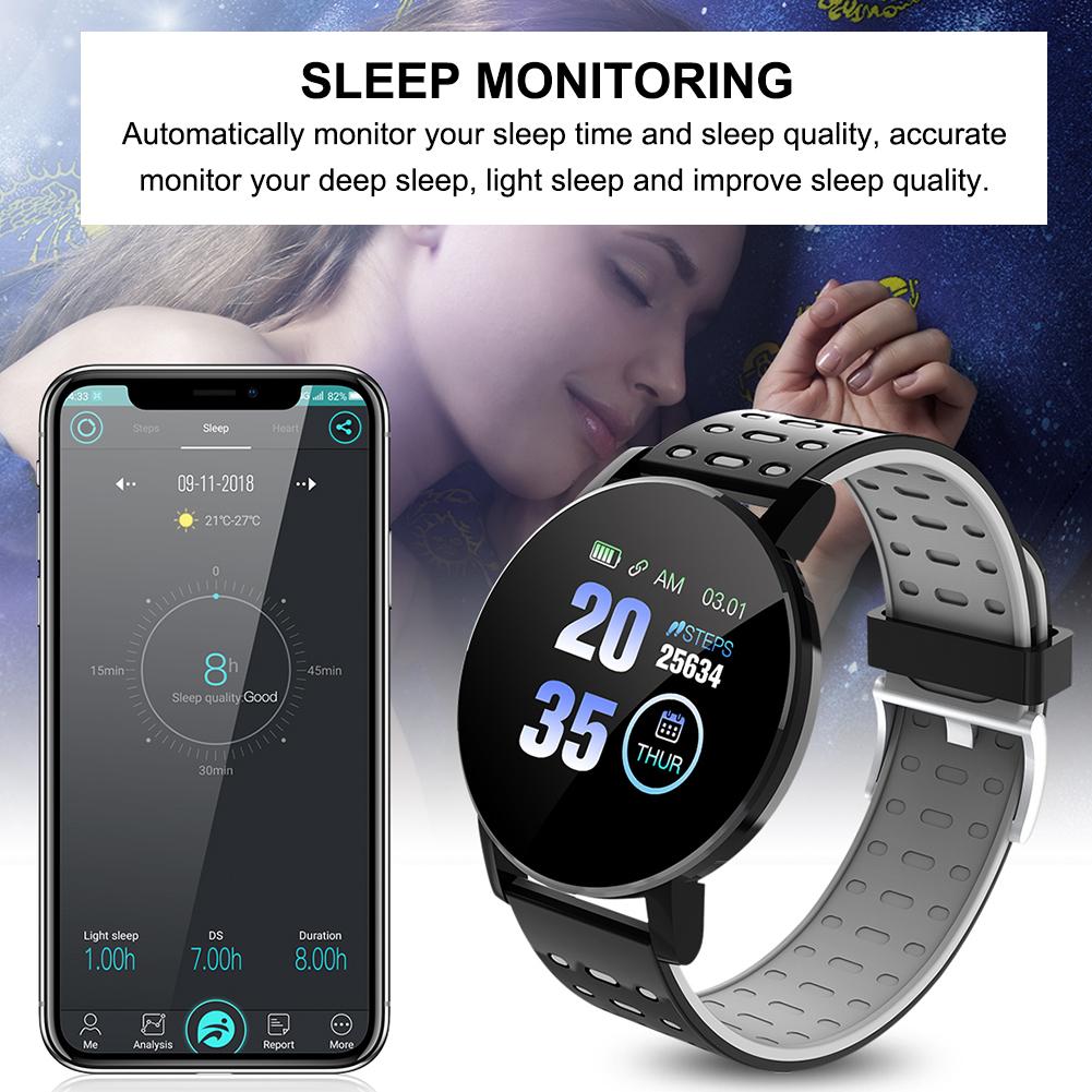 Fitnessur skridttæller ur trin tæller bånd mænd ur, der tæller kalorier pulsmåler smart armbåndsur øvelse