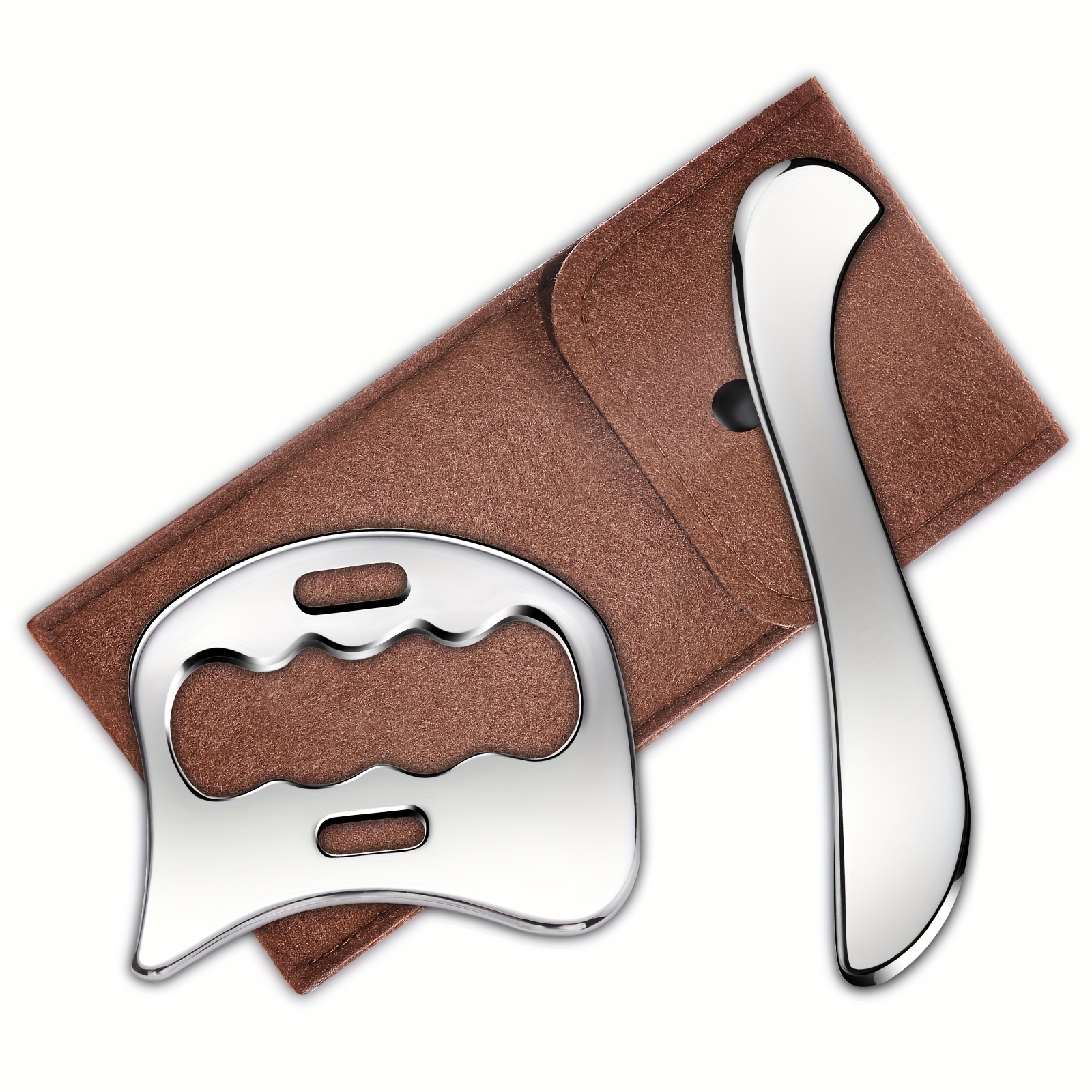 Gua Sha Stainless Steel Massage Tools Muscle Scraper Tool, Physiotherapy Tools, Muscle Gua Sha Tools: Chocolate