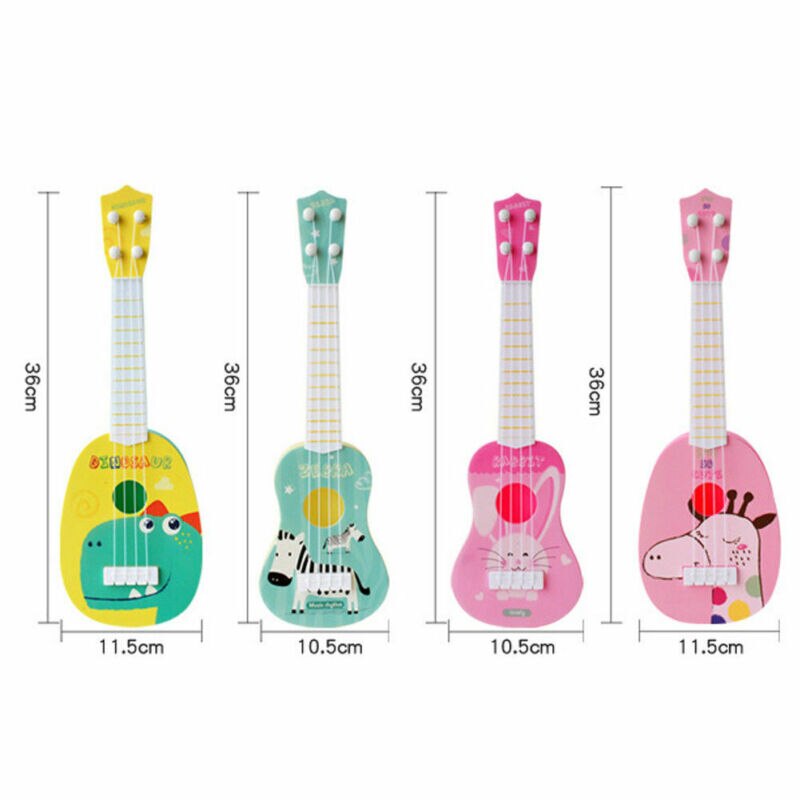 Mini børn børn guitar ukulele dyr akustisk musiklegetøj instrument musik legetøj 3 e 30