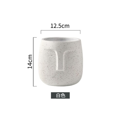 Portrait spartiate fleur vase avec trou table fleur vase terrazzo pot support moderne décor homme tête fleur pot: white 14cm