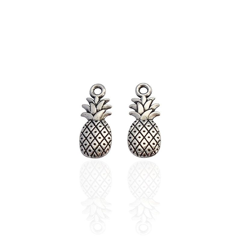 30 x Pineapple Charms Pendants Double Sided for DIY Necklace Bracelet Jewelry Making Findings 20x8mm